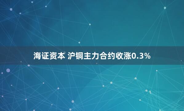 海证资本 沪铜主力合约收涨0.3%